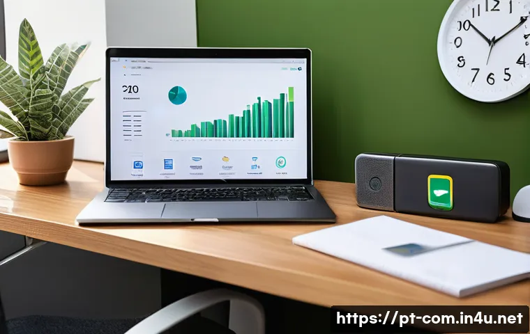 랜섬웨어 예방을 위한 백업 전략 - A modern home office setup featuring a person organizing multiple backup devices: an external hard d...